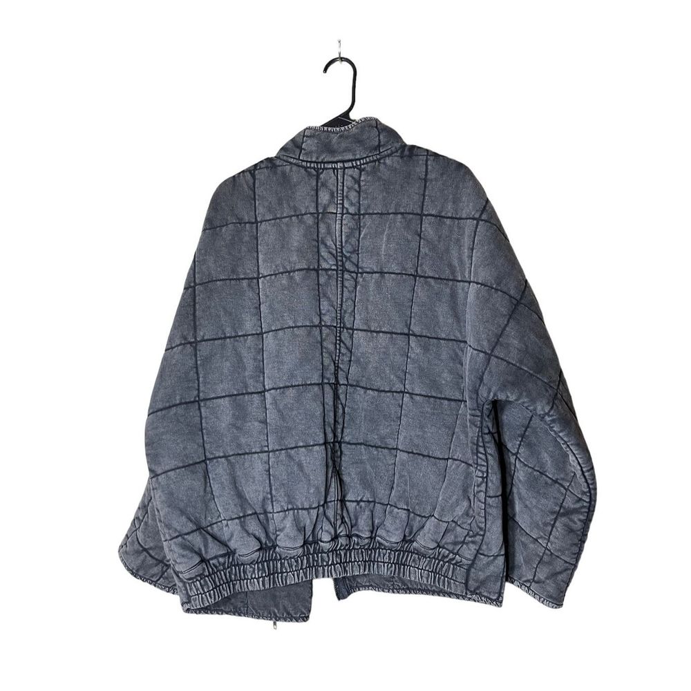 Free People Quilted Dolman Sleeve Gray Jacket Size Medium - Picture 7 of 8
